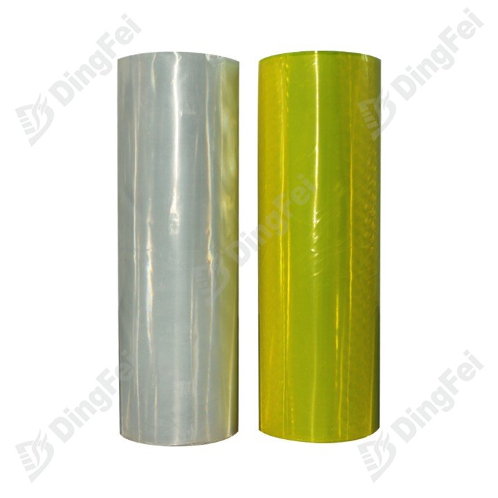Fluorescent Yellow Reflective Material Prismatic PVC Reflective Sheet - 